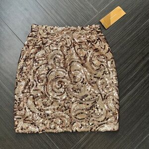 Gold sequin mini skirt